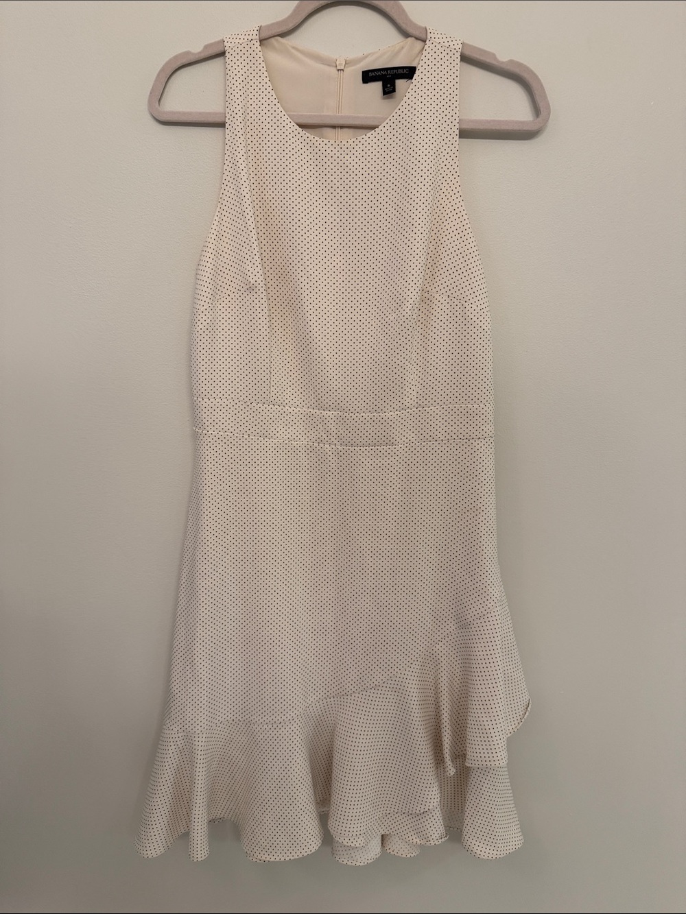 Banana Republic Ivory Dot Ruffle Dress